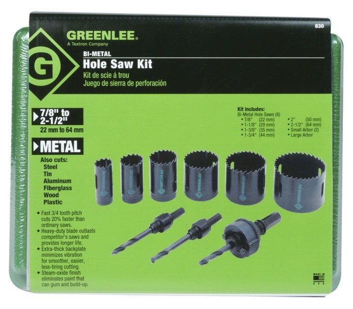Greenlee Hole Saw Size Chart